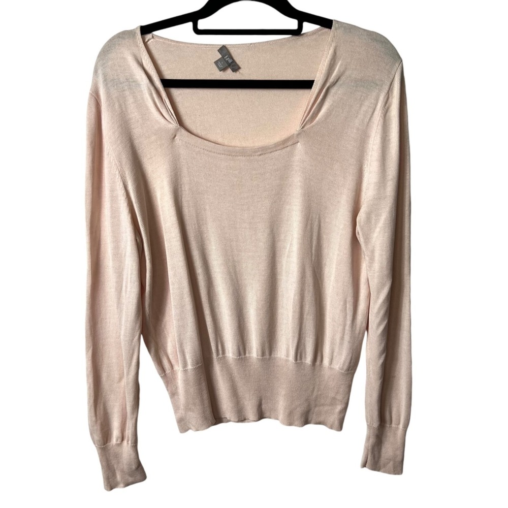 J. Jill pink‎ silk knit blouse women's size large